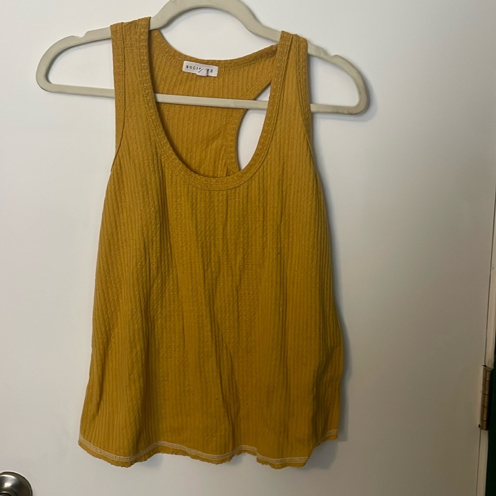 Mustard Yellow Waffle Knit Tank